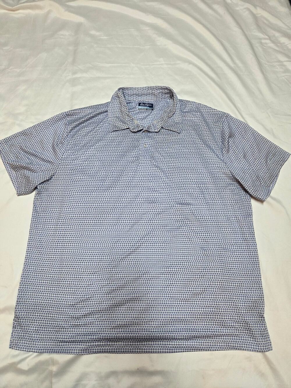 Hogan Men's Polo Shirt - Blue Micro Pattern on White 2xl